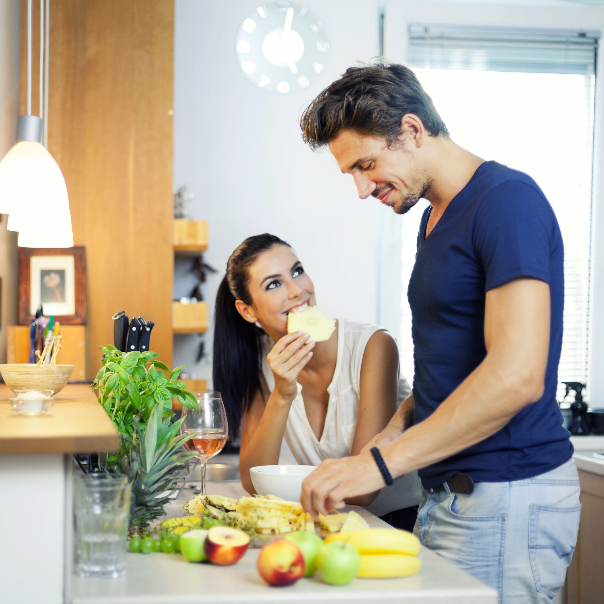 Young couple in kitchen